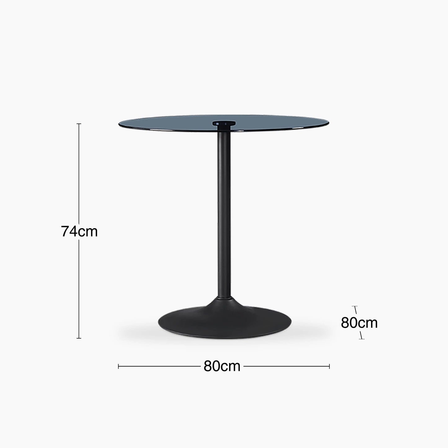 Ida Round 2 Seat Glass Dining Table