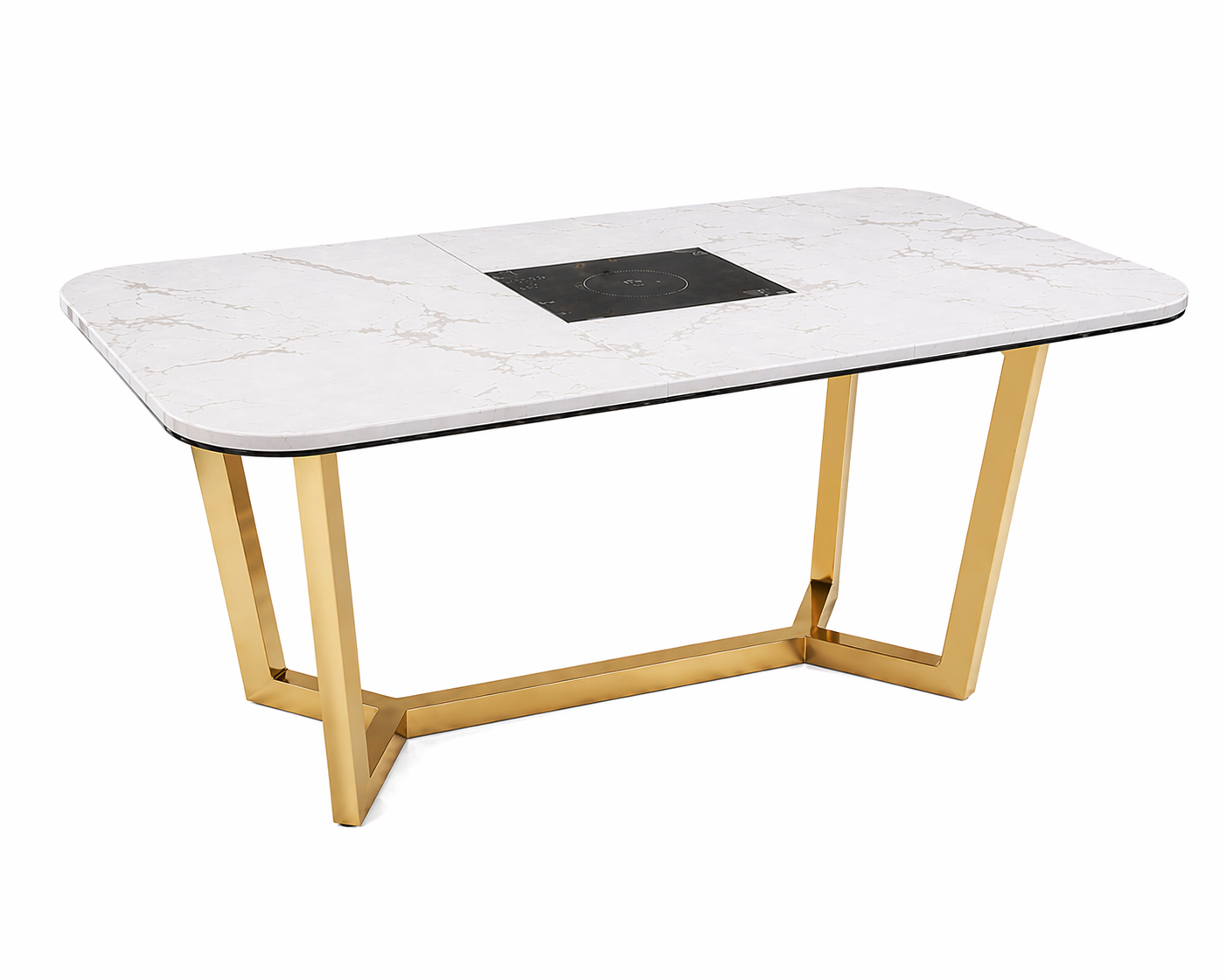 GoShipFurniture Dining set with Gold Base – Induction Center