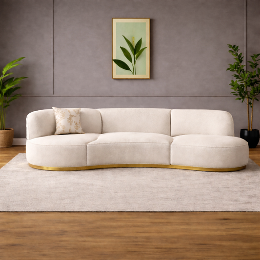 GoShipFurniture Curved Modular Sectional Sofa – 139.8" Wide