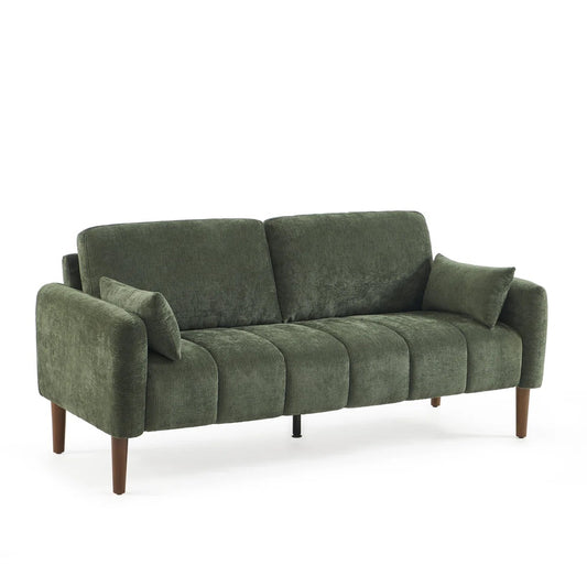 70.5″ Upholstered Loveseat Sofa — Compact Two-Seat Design with Accent Pillows