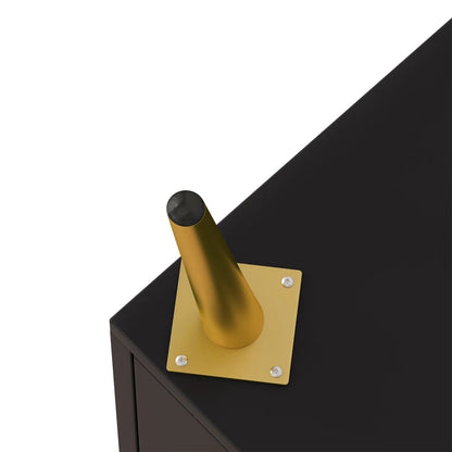 59.8″ Black Four-Door Credenza — Modern Storage Collection