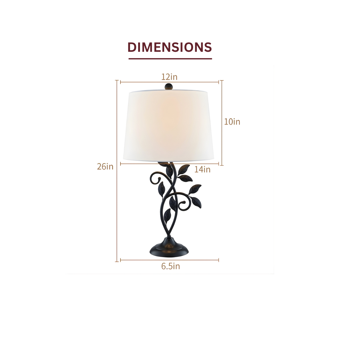 GoShipFurniture Black Metal Table Lamps – 26" Set of 2