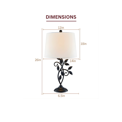 GoShipFurniture Black Metal Table Lamps – 26" Set of 2
