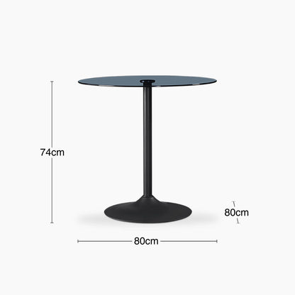 Ida Round 2 Seat Glass Dining Table