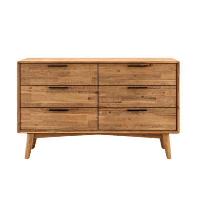 GoShipFurniture 6-Drawer Storage Chest – Solid Wood, 57" Wide