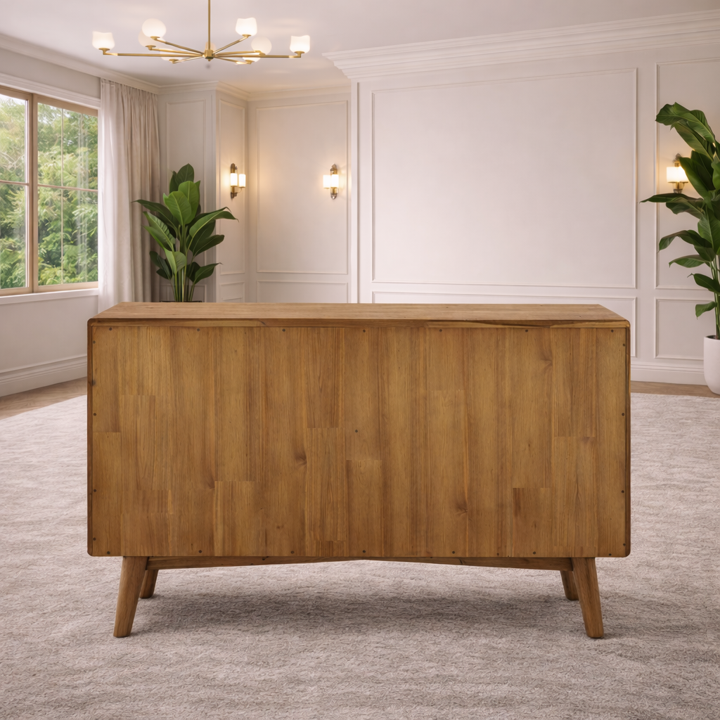 GoShipFurniture 6-Drawer Storage Chest – Solid Wood, 57" Wide