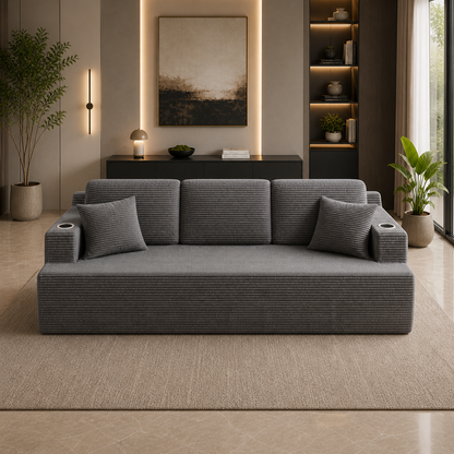GoShipFurniture Casual Living Room Set – 87" Sofa & Coffee Table