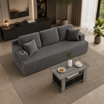 GoShipFurniture Casual Living Room Set – 87" Sofa & Coffee Table