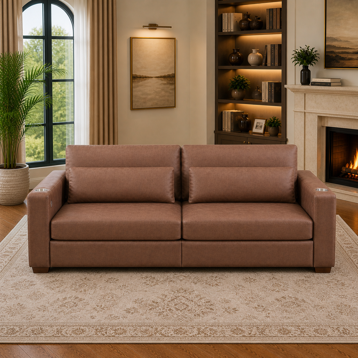 GoShipFurniture Living Room Seating Set – 89" Sofa & 30" Storage Ottoman