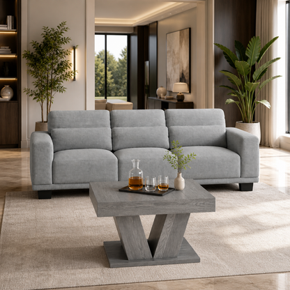 GoShipFurniture Grey Living Room Set – 89" Sofa & 31.5" Coffee Table