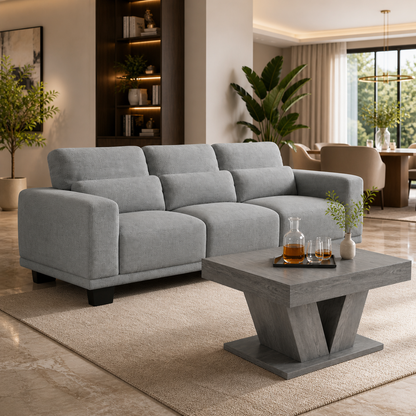 GoShipFurniture Grey Living Room Set – 89" Sofa & 31.5" Coffee Table