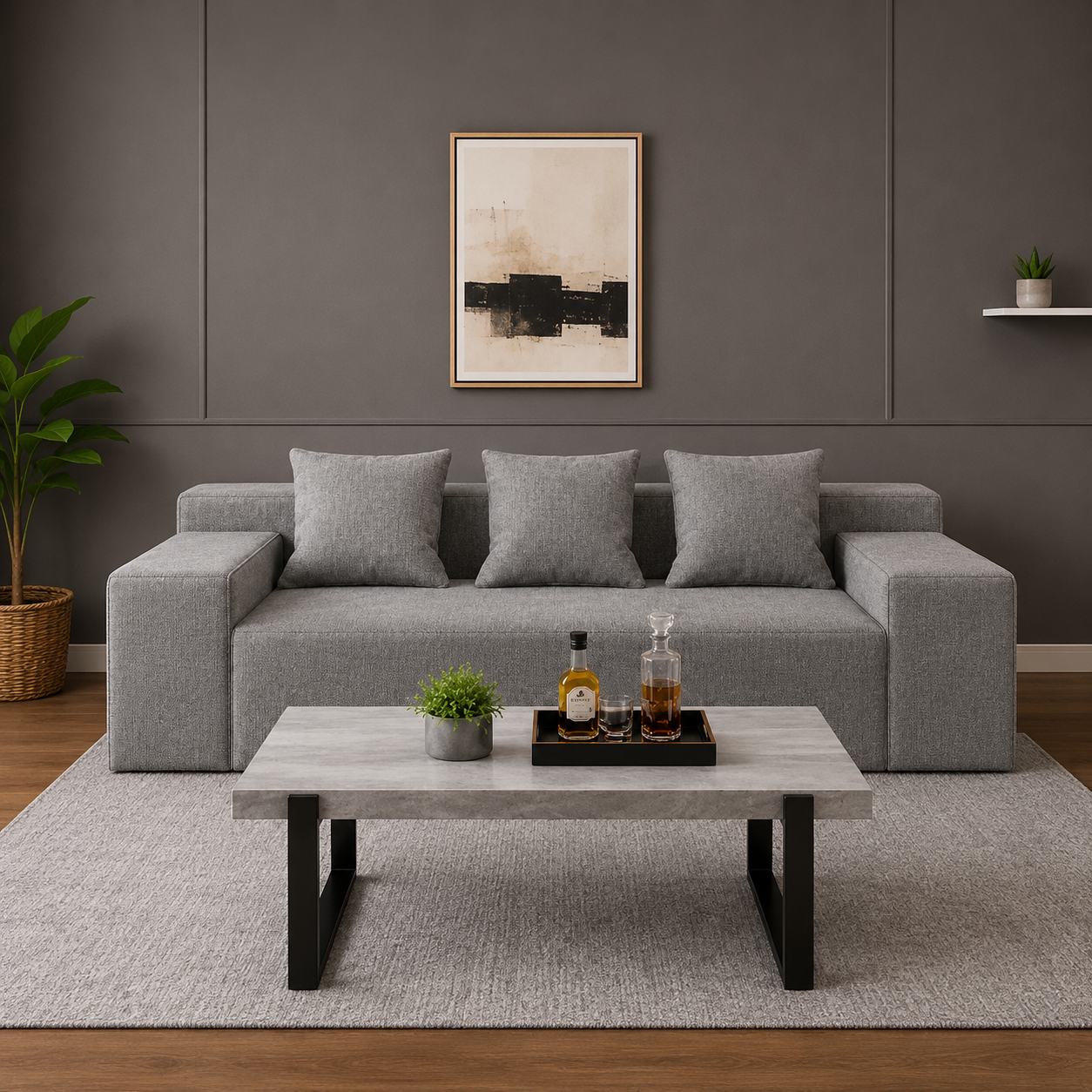 GoShipFurniture Modular Living Room Set – 105" Sofa & 47" Coffee Table