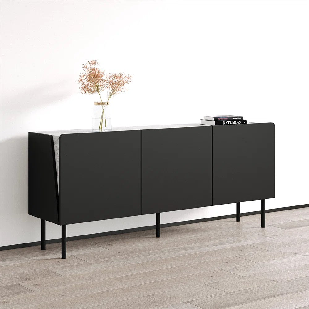Jonathen 63″ Black Sideboard — Modern Storage Cabinet