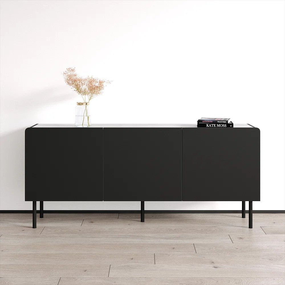 Jonathen 63″ Black Sideboard — Modern Storage Cabinet