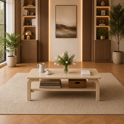 GoShipFurniture U-Shape Living Room Set – Sectional Sofa & 47" Coffee Table
