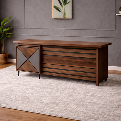GoShipFurniture 60" Work Desk with 3-Drawer Storage Cabinet