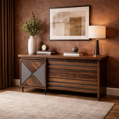 GoShipFurniture 60" Work Desk with 3-Drawer Storage Cabinet