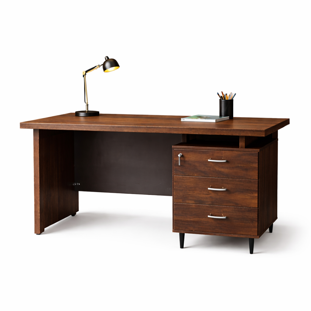 GoShipFurniture 60" Work Desk with 3-Drawer Storage Cabinet