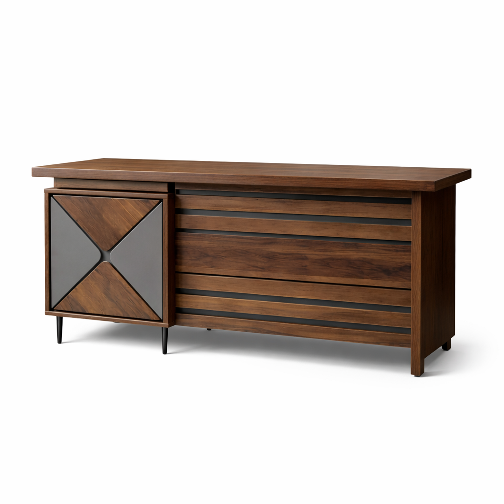 GoShipFurniture 60" Work Desk with 3-Drawer Storage Cabinet