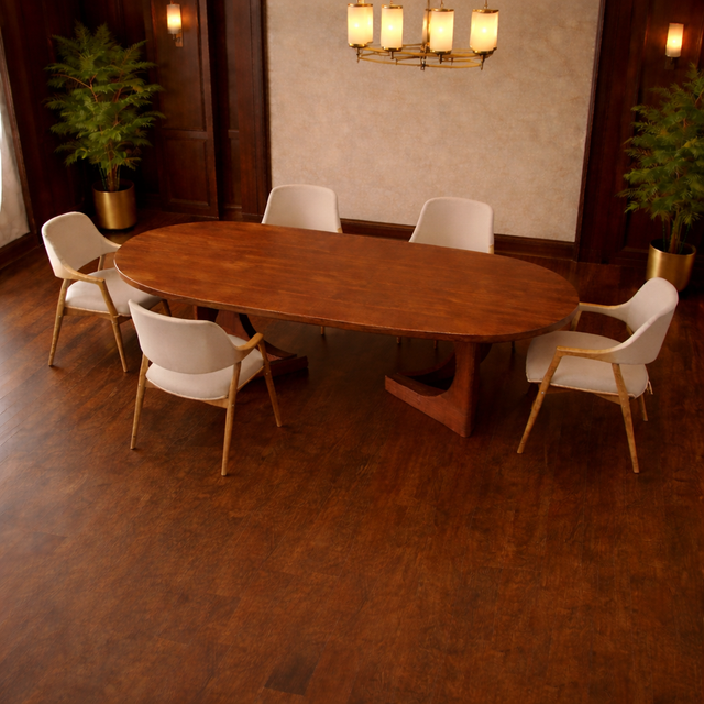 GoShipFurniture Round Dining Table Set with 6 Chairs – Black Finish