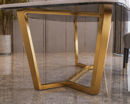 GoShipFurniture Dining set with Gold Base – Induction Center