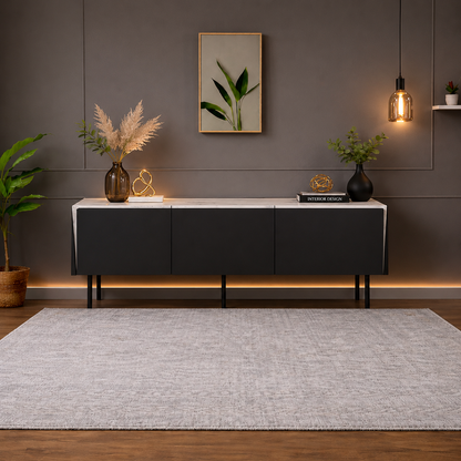 GoShipFurniture 63" Black Sideboard – Storage Cabinet