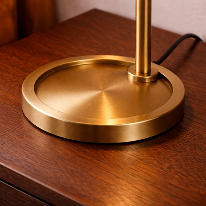 GoShipFurniture Arched Metal Table Lamp – Dome Shade, Brushed Gold Finish