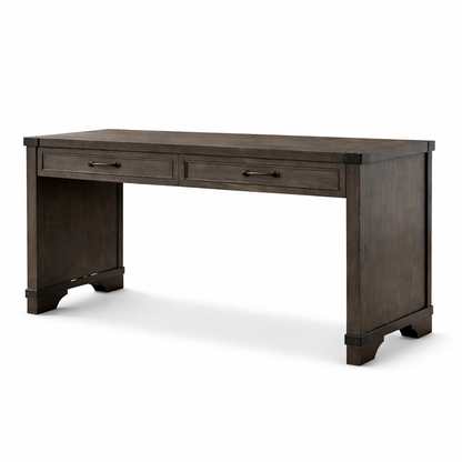 GoShipFurniture 56" Solid Wood Writing Desk – Dual Drawer Storage
