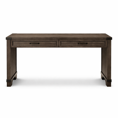 GoShipFurniture 56" Solid Wood Writing Desk – Dual Drawer Storage