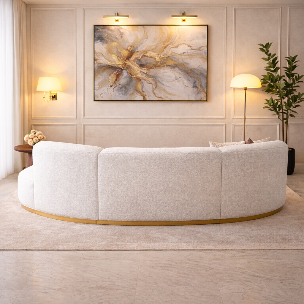 GoShipFurniture Curved Modular Sectional Sofa – 139.8" Wide