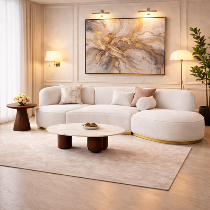GoShipFurniture Curved Modular Sectional Sofa – 139.8" Wide