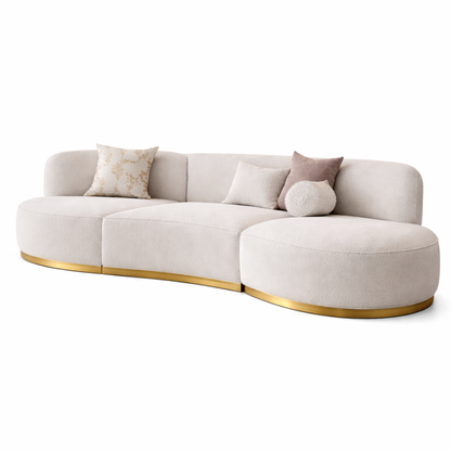 GoShipFurniture Curved Modular Sectional Sofa – 139.8" Wide