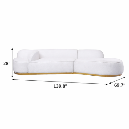 GoShipFurniture Curved Modular Sectional Sofa – 139.8" Wide