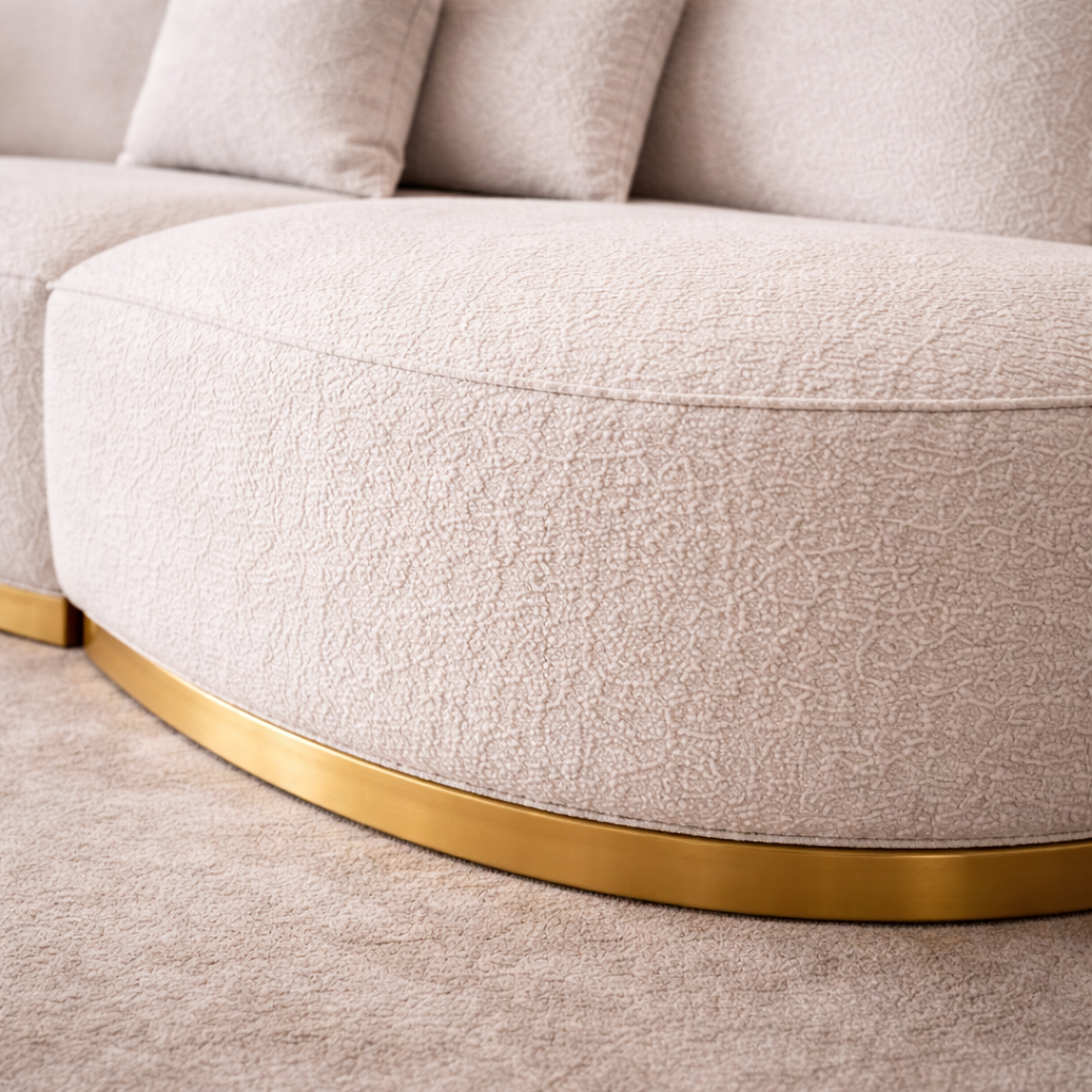 GoShipFurniture Curved Modular Sectional Sofa – 139.8" Wide