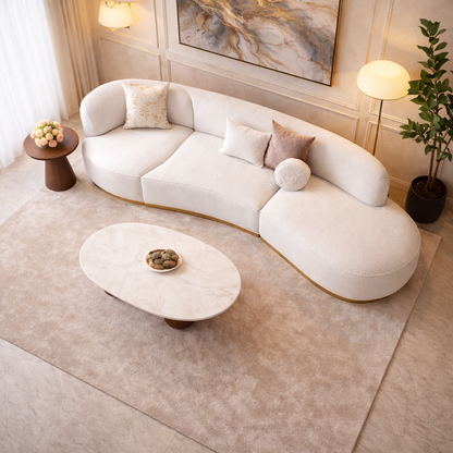 GoShipFurniture Curved Modular Sectional Sofa – 139.8" Wide