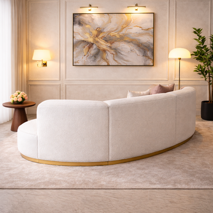 GoShipFurniture Curved Modular Sectional Sofa – 139.8" Wide