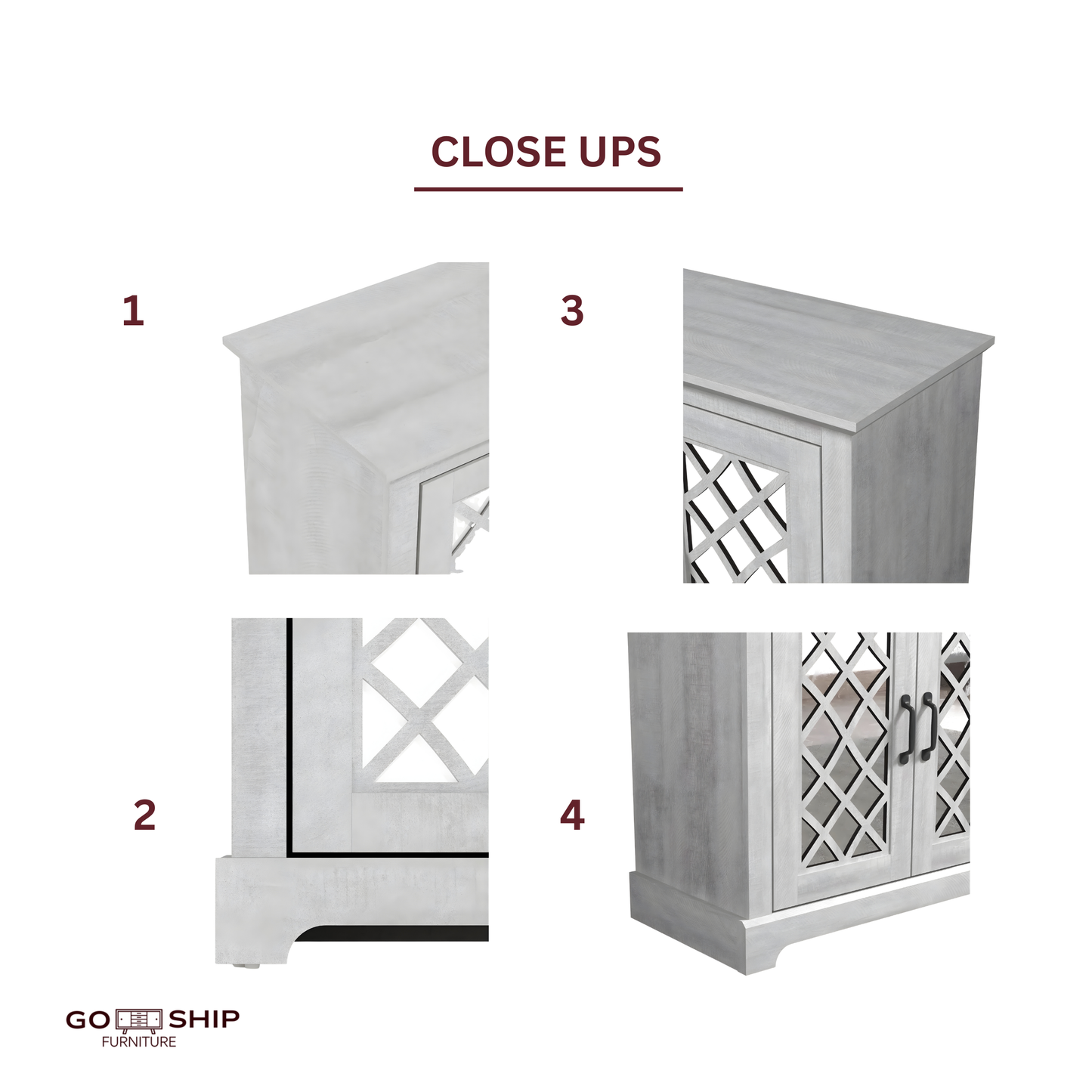 45.73'' Mirror Cutout 3-Door Sideboard