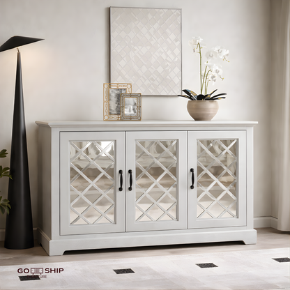 45.73'' Mirror Cutout 3-Door Sideboard