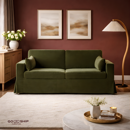 84″ Slipcovered 2-Seater Sofa Modern Upholstered Seating