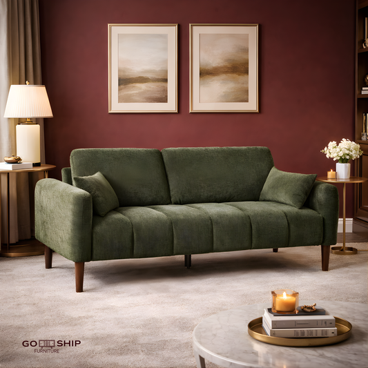 70.5″ Upholstered Loveseat Sofa — Compact Two-Seat Design with Accent Pillows